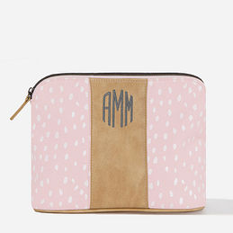 Monogrammed Dottie Cosmetic Case in Pink Dottie - Updated