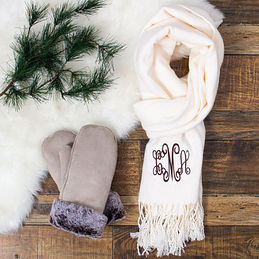 Monogrammed Cashmere-Feel Scarf - Marleylilly