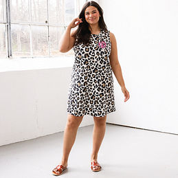 ivory leopard monogrammed dress with sandals