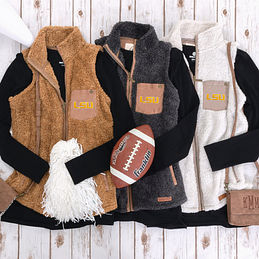 LSU NCAA Sherpa Vest - Marleylilly