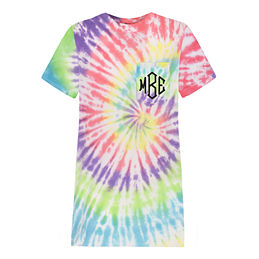 Southern Grace Creations Tie Dye Rainbow Vine Monogram Shirt