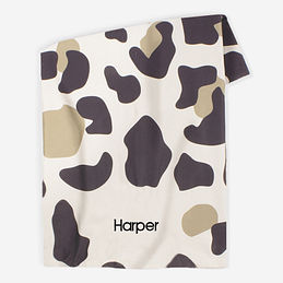 beach towel with name - ivory leopard