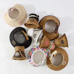 Monogrammed Packable Straw Visor