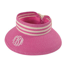 Monogrammed Packable Straw Visor