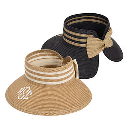 Monogrammed Packable Straw Visor