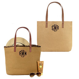 Canvas Sneakers and Straw Monogram Tote