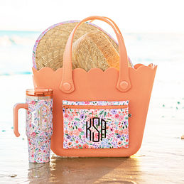 Monogram Beach Bag Embroidered Tote Bag Personalized Beach 