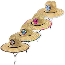 Monogrammed Straw Hat - Personalized 