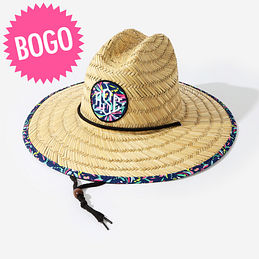 Monogrammed Woven Straw Hat display picture 1