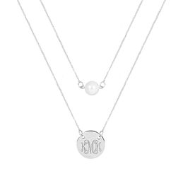 Monogrammed Layered Pearl Necklace