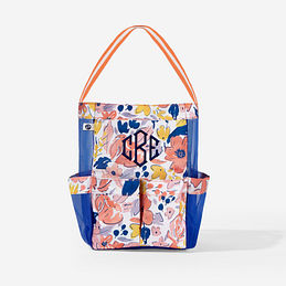 Monogrammed caddy in Navy Bouquet