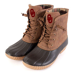 Oklahoma Sooners Duck Boots in Brown