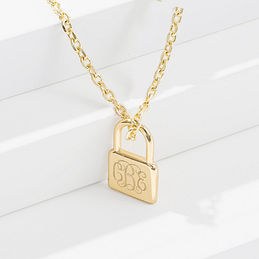 【直筆メッセージ付き】rolemodel ネックレス　PADLOCK Engraved Padlock Pendant - Custom Necklaces by Talisa