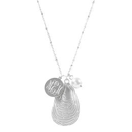 Monogrammed Oyster Charm Necklace