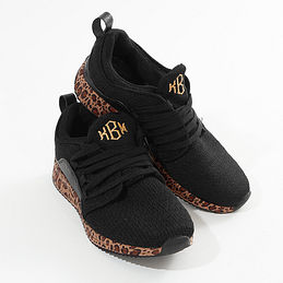 Monogrammed Leopard Bottom Sneakers in Black - Updated