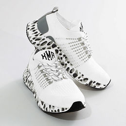 Monogrammed Leopard Bottom Sneakers in White Leopard - Updated