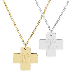 monogram cross necklace