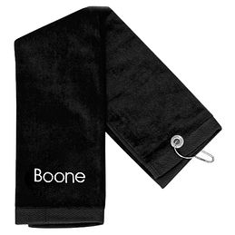 monogrammed golf towel in black with embroidered name