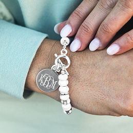 Marleylilly Monogrammed Bracelet Key Ring