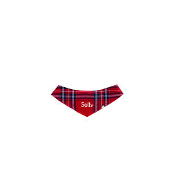 small personalized dog bandanas in holiday plaid