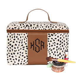 Monogrammed Spotted Train Case