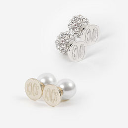Monogrammed Stud Earring Set Monogrammed Stud Earring Set