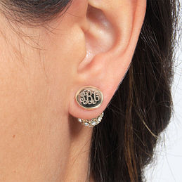 Monogrammed Stud Earring Set