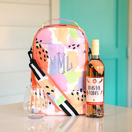 LILLY inspired print *ROSES* WINE Bag/WINE Tote/ WINE Sleeve