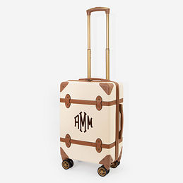Monogrammed Carry On Vintage Suitcase