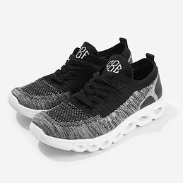 Monogrammed Scallop Sneakers in Black
