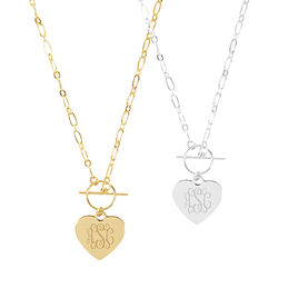 Monogrammed Pendant Disc Necklace - Marleylilly