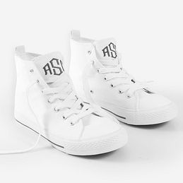 monogrammed high top canvas sneakers new