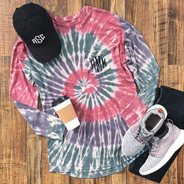 Monogrammed Tie Dye Long-Sleeve Shirt — Marleylilly