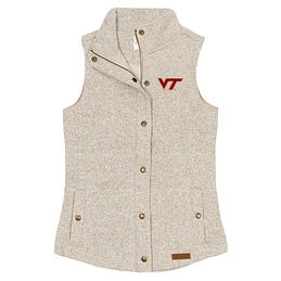 Virginia Tech Hokies Heathered Quilted Vest in Oatmeal