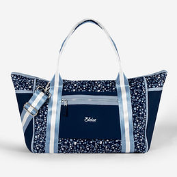 Name on Neoprene Weekender in Navy Ditsy Floral with name