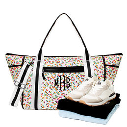 Victoria's Secret VS Graffiti Clear Logo Tote Beach Weekender Bag & Clutch  