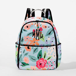 Monogrammed Neoprene Backpack in French Floral