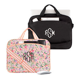 Monogrammed Quilted Laptop Backpack
