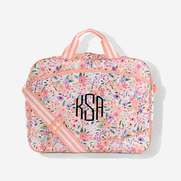 Monogrammed Laptop Bag in Coral Floral