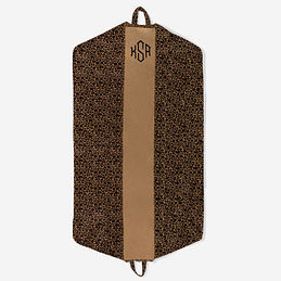 monogrammed packable garment bag - leopard