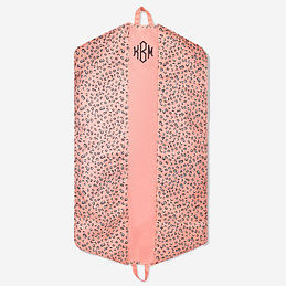 monogrammed garment bag - pink leopard