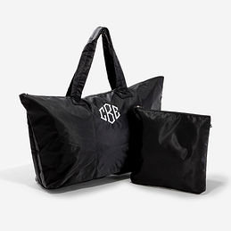 Monogrammed Packable Duffel Bag in Black - new