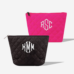 Monogrammed Quilted Cosmetic Case - Marleylilly