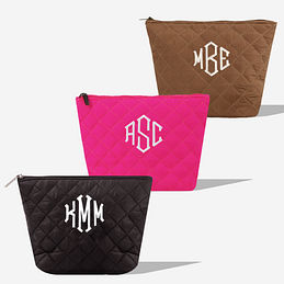 Monogrammed Quilted Cosmetic Case - Marleylilly