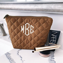 Monogrammed Quilted Cosmetic Case - Marleylilly