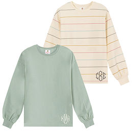 Personalized Striped Sleeve Sweatshirt