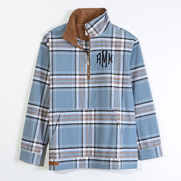 Marleylilly Monogrammed Plaid Hem Sweatshirt