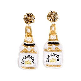 Champagne Earrings - White and Gold
