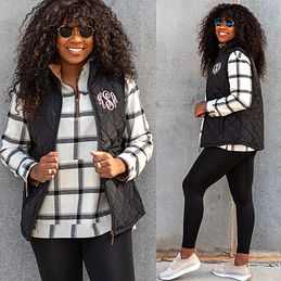 Women's Monogrammed Puffy Vest – Cotton Sisters