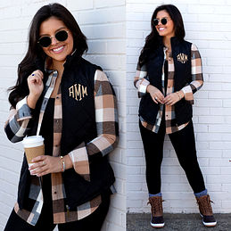Monogrammed Puffer Vest - A Blonde's Moment